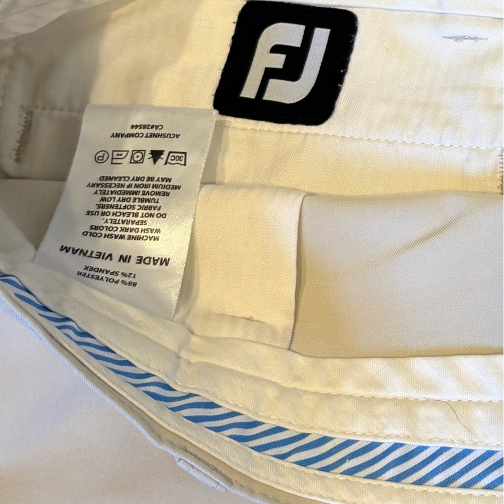 FootJoy Cream Pants with Blue Accents